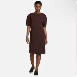 Prologue women’s maroon straight line ( sheath) dress pull on, ballon puff s/s